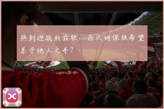热刺迎战利兹联,西汉姆保级希望系于他人之手?